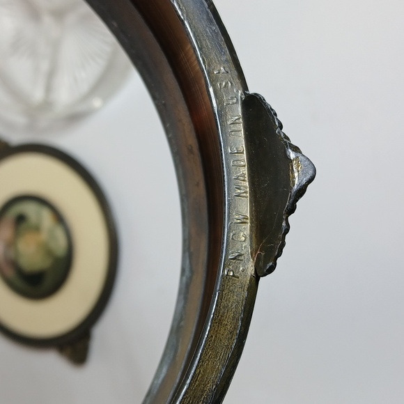 🌹 Vintage PNCW Bronze Miniature Portrait Trinket Jewelry Dresser Box Victorian - Picture 8 of 12